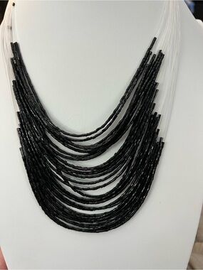 Paparazzi Black Multi-Strand Beaded Necklace - Women Jewelry